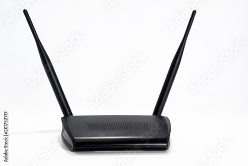 Black internet router.