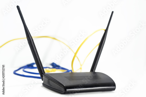 Obraz na płótnie Black internet router.