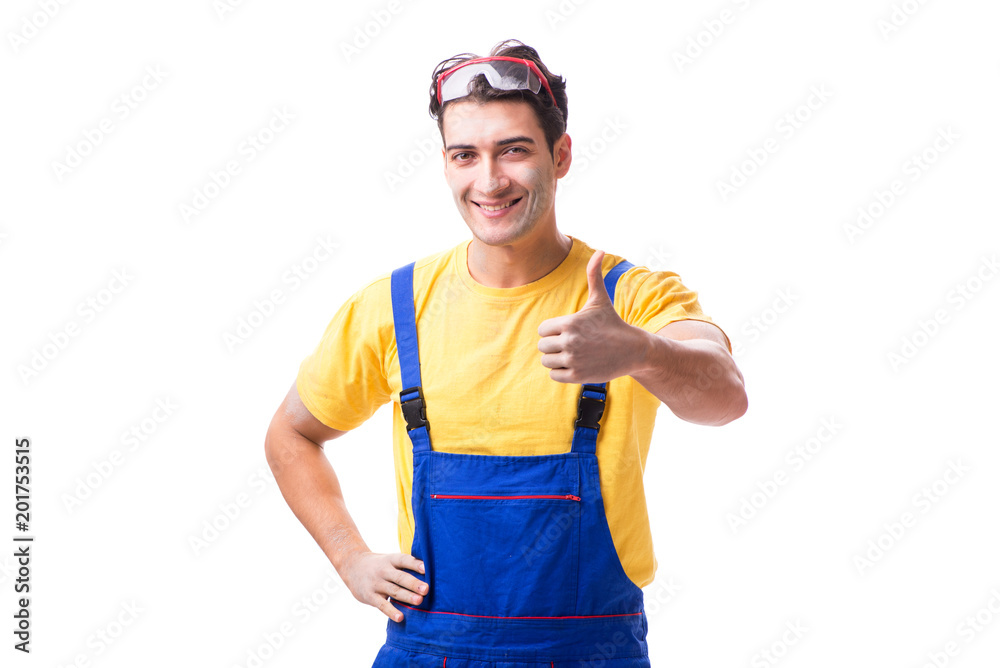 Contractor employee isolated on white background