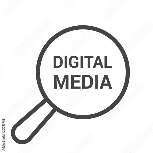 Marketing Concept: Magnifying Optical Glass With Words Digital Media