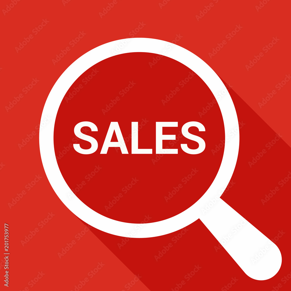 Marketing Concept: Magnifying Optical Glass With Words Sales Marketing Concept: Magnifying Optical Glass With Words Sales