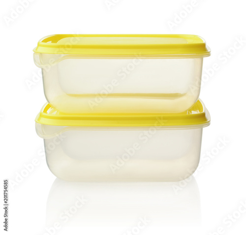 Obraz w ramie Plastic food containers isolated