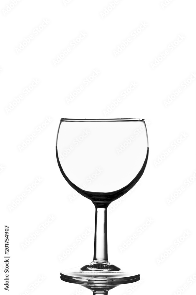 Glass of water on the white background