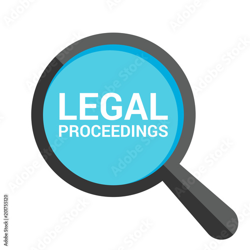 Law Concept: Magnifying Optical Glass With Words Legal Proceedings