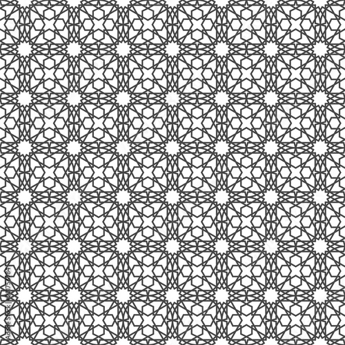 Islamic geometric ornament. Arabic seamless pattern isolated on white background. Ramadan Kareem. Eid Mubarak. Vector illustration photo