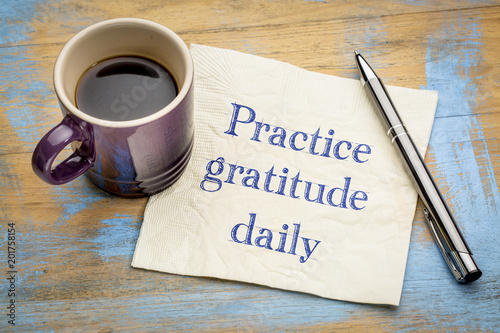 Картината върху платно Practice gratitude daily - reminder on napkin