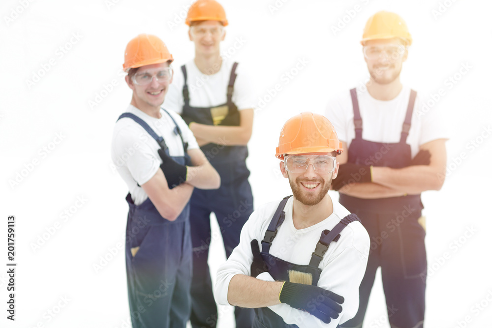 closeup.the foreman and construction team closeup.the foreman and construction team