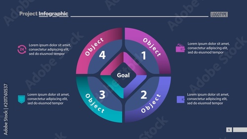 Pie Chart with Four Parts Template