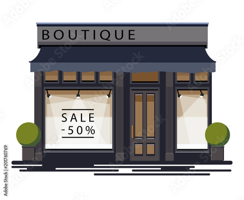 Boutique facade. Illustration of a boutique in a flat style. Vector illustration Eps10 file photo