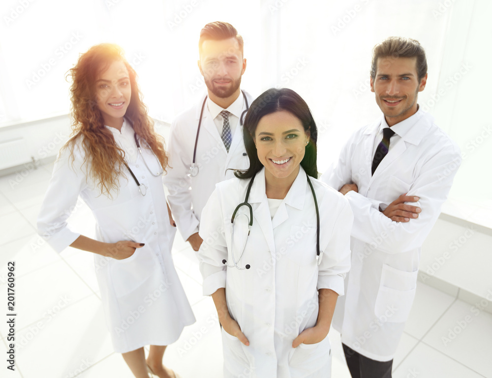 group of medical workers portrait in hospital group of medical workers portrait in hospital