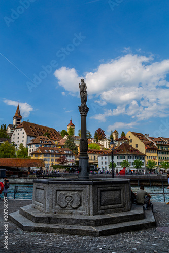 Lucerne fountain in the city