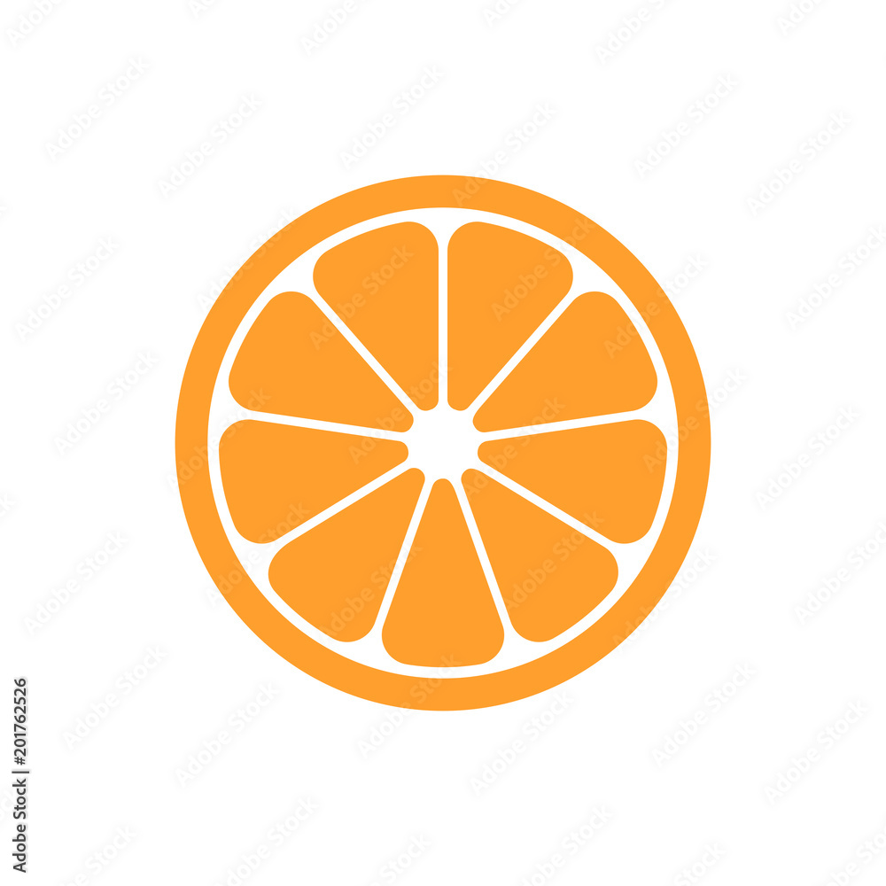Orange fruit vector icon in flat style. Orange citrus illustration on white isolated background. Tropical food concept. Orange fruit vector icon in flat style. Orange citrus illustration on white isolated background. Tropical food concept.