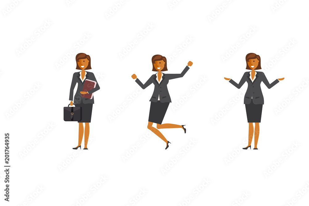 flat design business woman flat design business woman