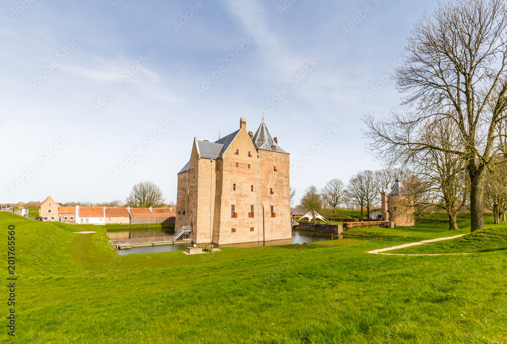 Fortress Loevestein in  Poederoijen, Zaltbommel, Gelderland, Netherlands. Most famous castle of the Netherlands.