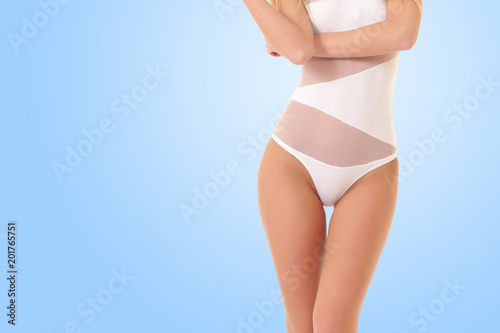 young healthy female body in bikini