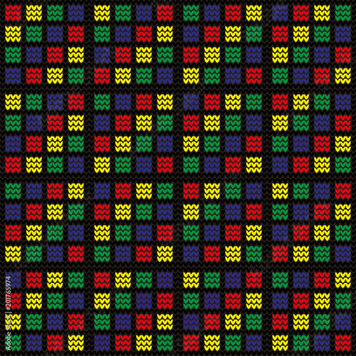 Pattern in the form of a mosaic  squares  yellow  blue  green  red.