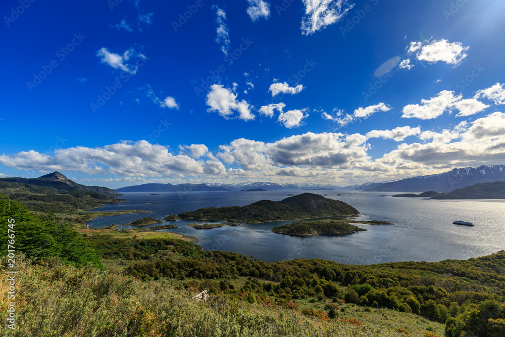 Ausblick vom Mirador Bahai Wulaia, auf der Insel Navarino, Patagonien