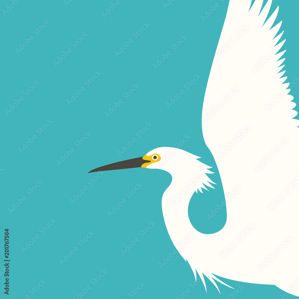 Fototapeta premium heron vector illustration profile side flat style