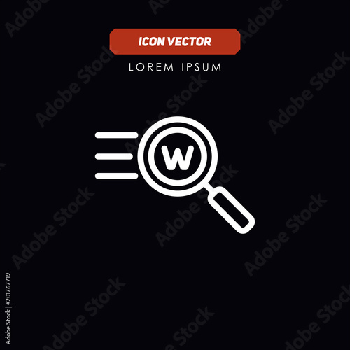 Search word icon vector