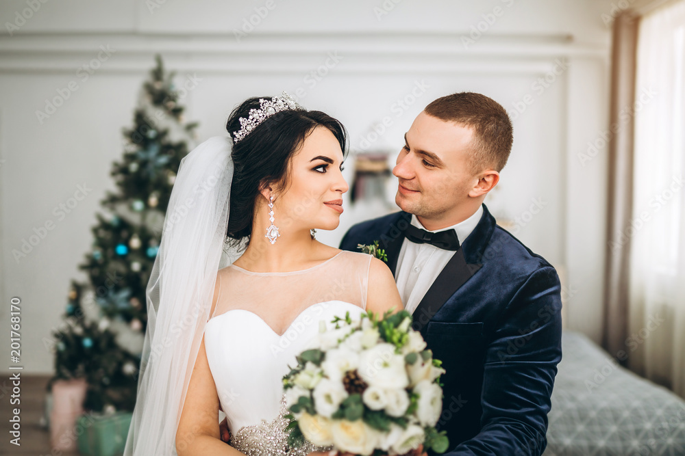 Pretty young wedding couple Pretty young wedding couple