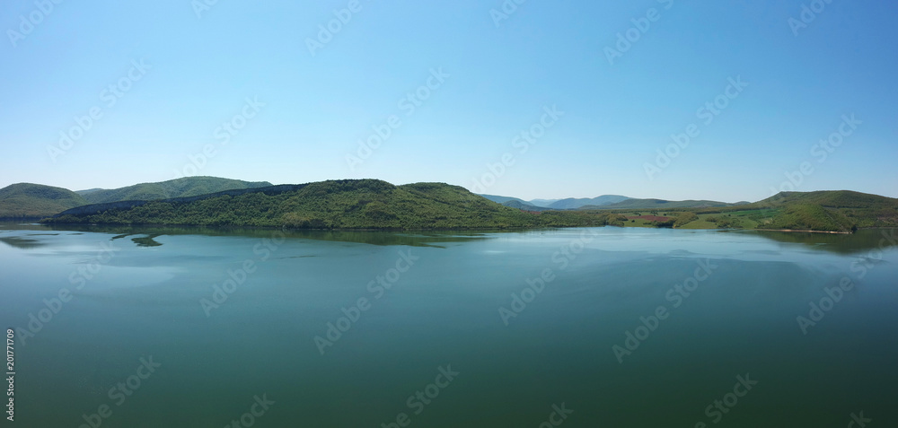 Tsonevo Reservoir aerial panorama