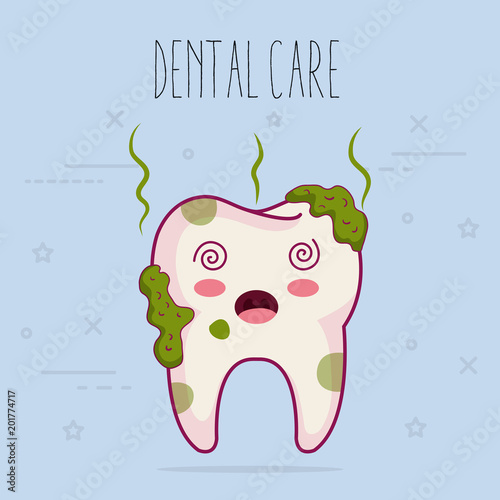 dental care kawaii characters vector illustration design