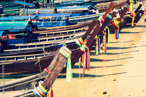 Traditional Thai longtail boat photo