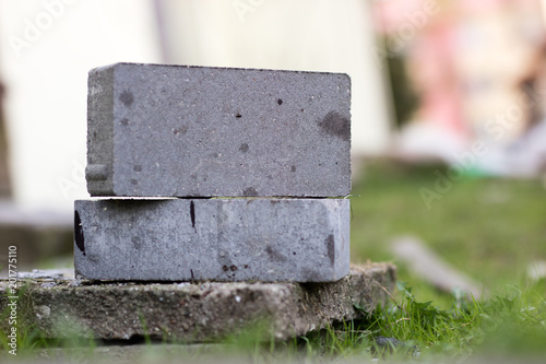 Concrete block used in construction. Building materials for paverists.