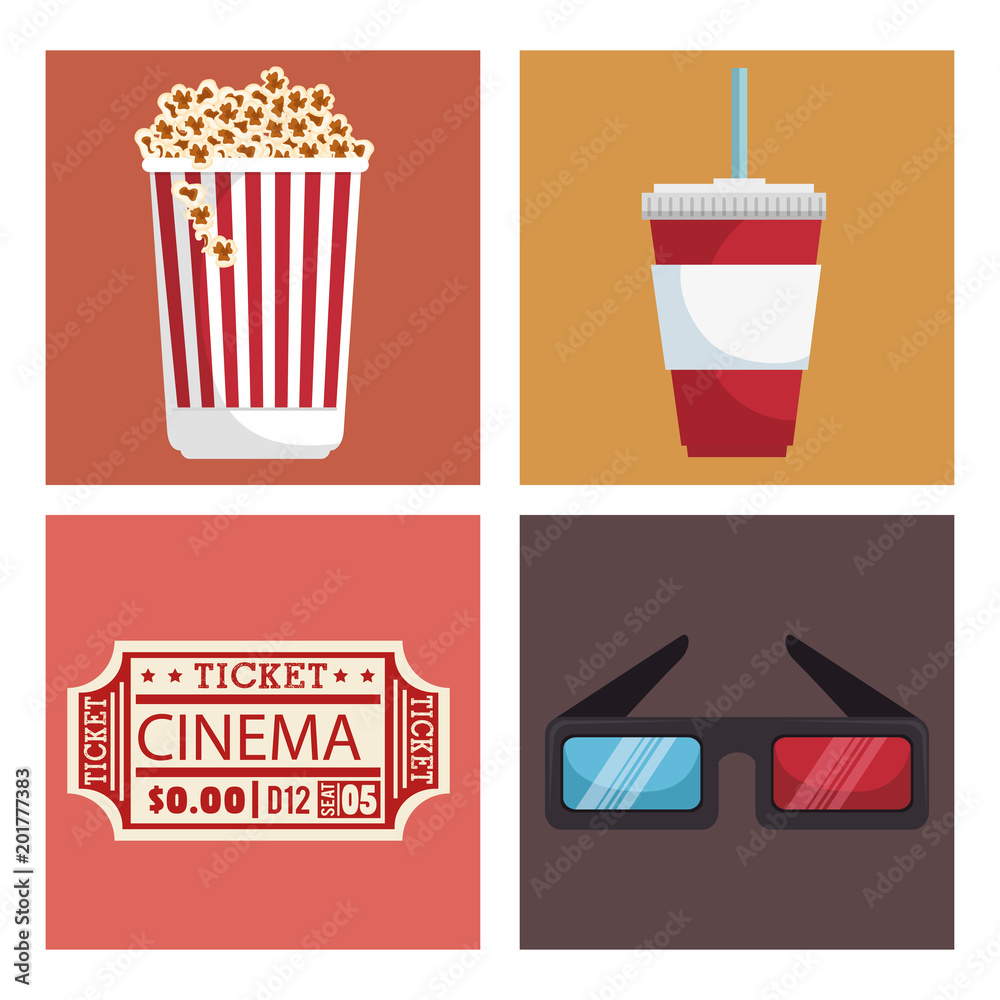 cinema entertainment set icons vector illustration design cinema entertainment set icons vector illustration design