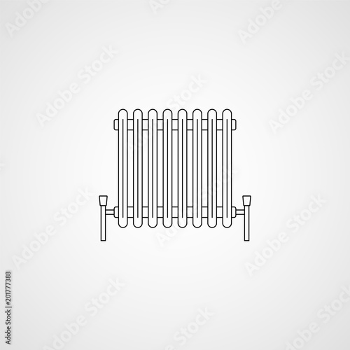 Heating radiator, line icon. Vector