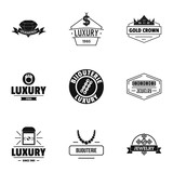 Luxury logo set. Simple set of 9 luxury vector logo for web isolated on white background
