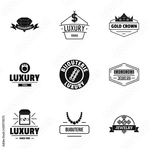 Luxury logo set. Simple set of 9 luxury vector logo for web isolated on white background