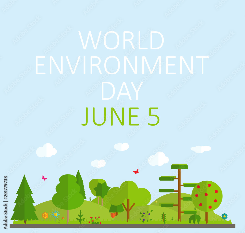 World environment day concept background. Vector Illustration
