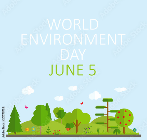World environment day concept background. Vector Illustration