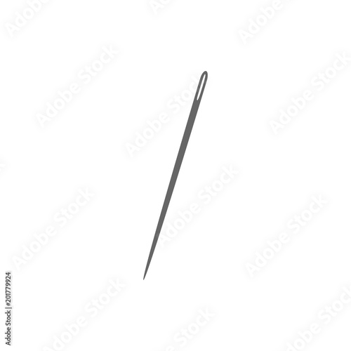 Needle Icon. Flat isolated vector illustration needle for sewing, on a white background.
