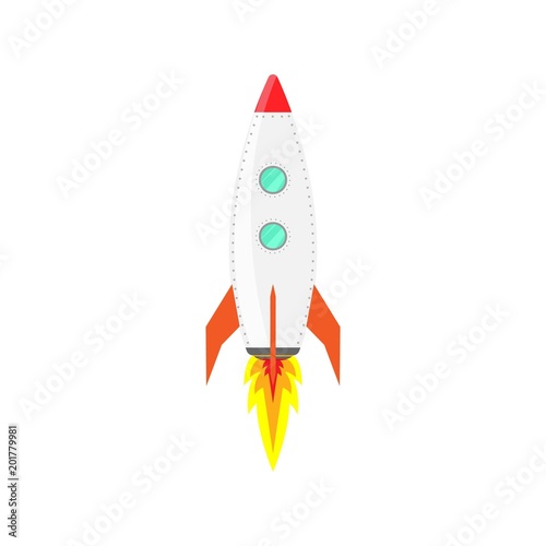 Rocket ship icon vector. Flat isolated vector illustration spaceship, on a white background.