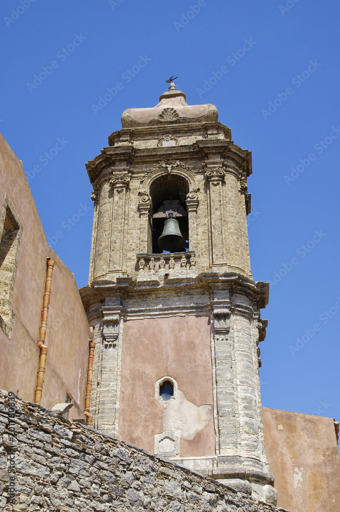 The main Bell-tower of Saint Giuliano church, Erice, Sicily, Italy