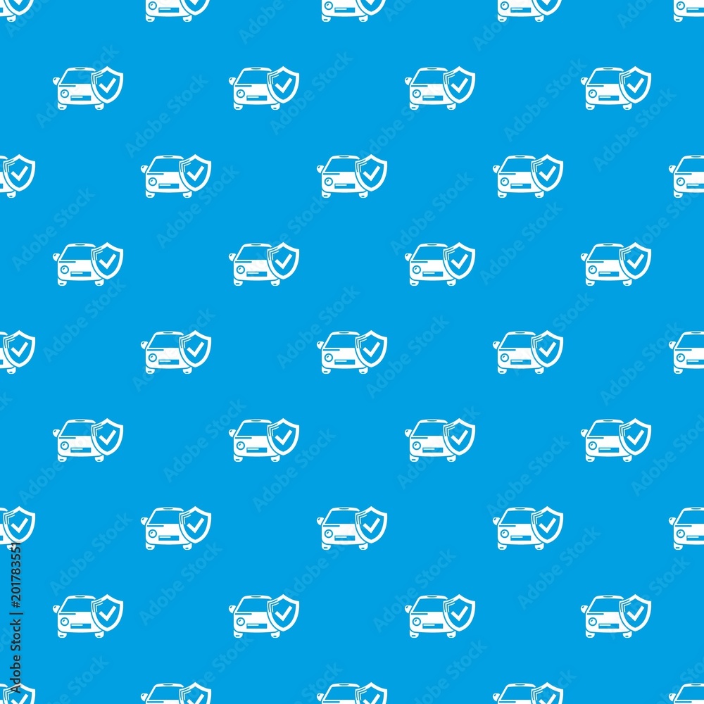 Insurance car pattern vector seamless blue repeat for any use
