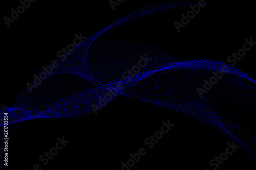 Vector abstract hi-tech background. Blue particle waves. © guroolga
