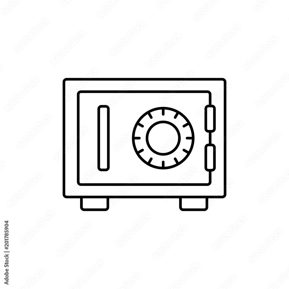 money safe strongbox storage line black vector icon