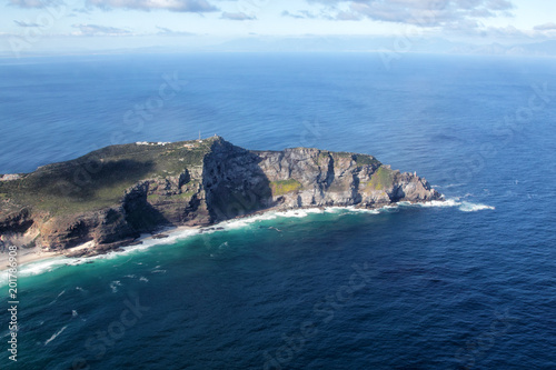 Luftaufnahme von Cape Point, dem südlichsten Ende der Kap-Halbinsel bei Kapstadt, Südafrika.