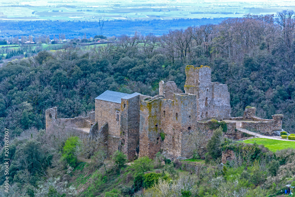 Ruin of Saissac castle in France