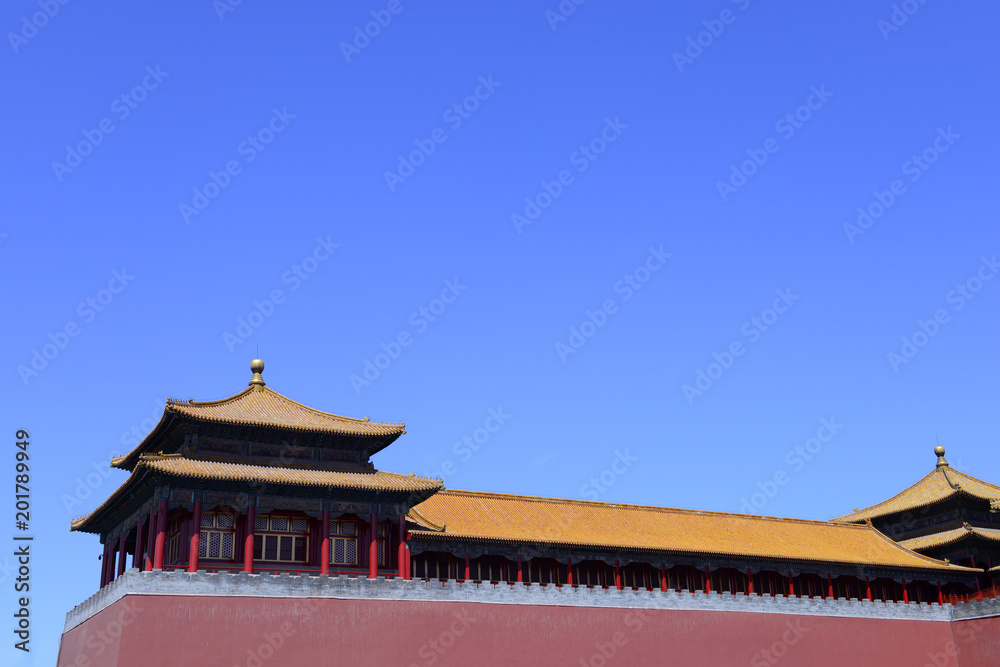 Beautiful buildings in the Forbidden City in China