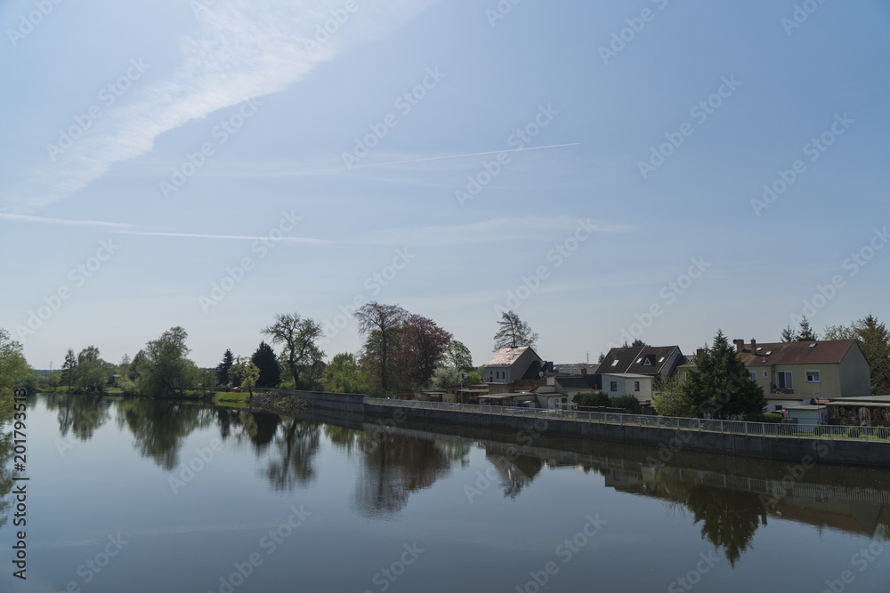 The river Mulde in Jeßnitz near Bitterfeld-Wolfen, Saxony-Anhalt / Germany