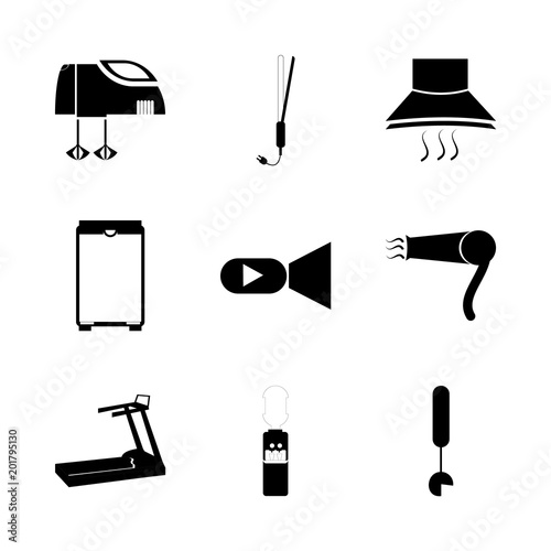 icon Electronic with machine, home, technology, video and treadmill