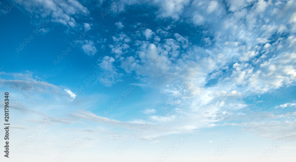 Clear blue sky and white clouds