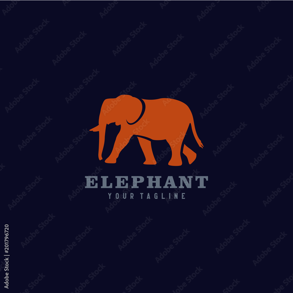 Elephant Logo Template Design. Creative Vector Emblem, for Icon or Design Concept.