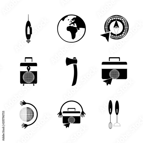 icon Travel with isolated, object, globe, trasnportation and location photo