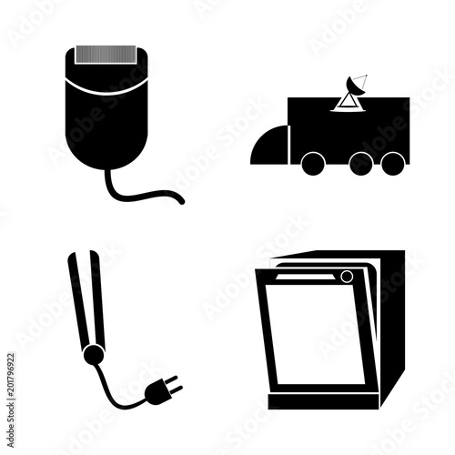 icon Electronic with fashion, salon, dishwasher, epilator and clean
