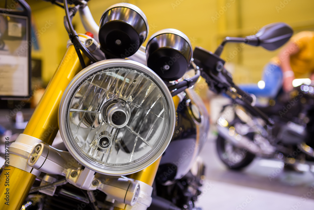 Fototapeta premium close-up of motorcycle head light